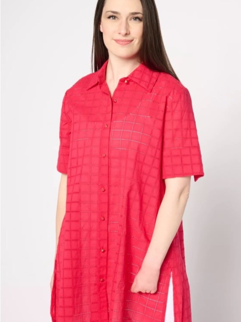 Dennis by Dennis Basso Button Front Eyelet Duster, Size 1X — New in Bag, $35